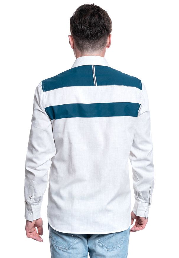 Mustang - MĘSKA KOSZULA MATERIAŁOWA MUSTANG CASPER KC STRIPE 1008978 2064. Materiał: materiał