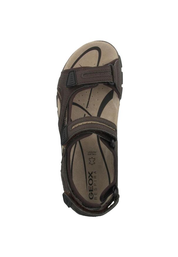 Sandales Geox Marron. Kolor: brązowy. Materiał: tkanina, skóra. Sezon: lato