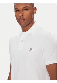 Moose Knuckles Polo Everett M34MT712 Biały Slim Fit. Typ kołnierza: polo. Kolor: biały. Materiał: bawełna