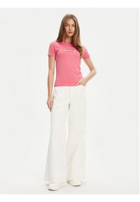 Guess Jeans T-Shirt W4YI03 J1314 Różowy Slim Fit. Kolor: różowy. Materiał: bawełna #5