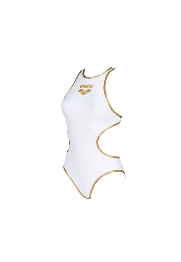 Damski kostium kąpielowy 1-częściowy Arena Biglogo. Kolor: wielokolorowy, biały, beżowy