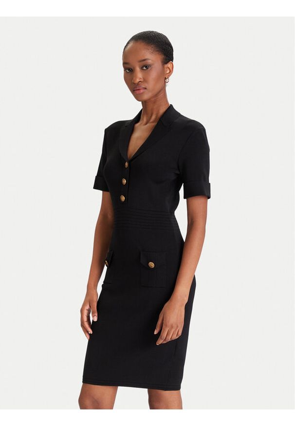 Guess Sukienka dzianinowa W5YK29 Z0130 Czarny Slim Fit. Kolor: czarny. Materiał: syntetyk