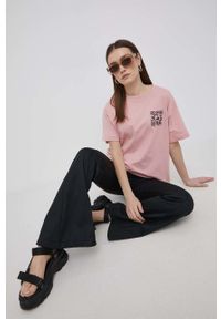 adidas Performance t-shirt bawełniany x Karlie Kloss HB1444 kolor różowy. Kolor: różowy. Materiał: bawełna. Długość rękawa: krótki rękaw. Długość: krótkie. Wzór: nadruk #4