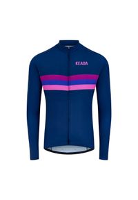 KEADA SPORTS - Męska koszulka rowerowa z długim rękawem - Sunset. Kolor: fioletowy. Długość rękawa: długi rękaw. Długość: długie. Sport: kolarstwo