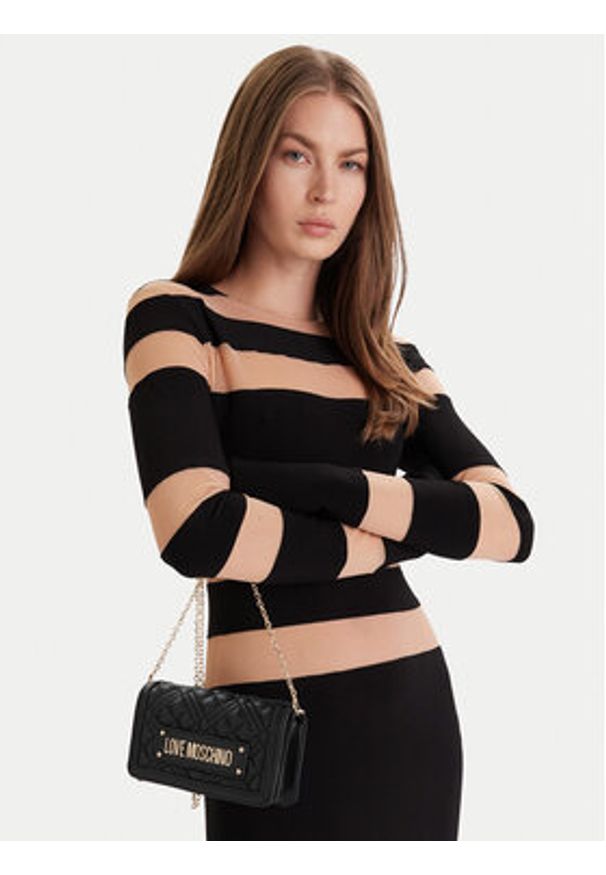 Love Moschino - LOVE MOSCHINO Torebka JC5681PP0NLA0000 Czarny. Kolor: czarny. Materiał: skórzane
