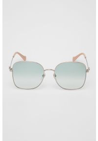 Gucci okulary przeciwsłoneczne damskie kolor srebrny. Kolor: zielony. Wzór: geometria #3