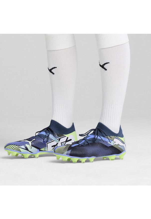 Puma - Buty piłkarskie unisex PUMA FUTURE 7 PRO FG/AG. Kolor: biały, szary, żółty, wielokolorowy. Sport: piłka nożna