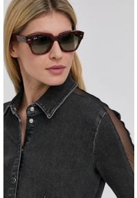 Patrizia Pepe sukienka jeansowa kolor szary mini dopasowana. Kolor: szary. Materiał: jeans. Długość rękawa: długi rękaw. Typ sukienki: dopasowane. Długość: mini #3