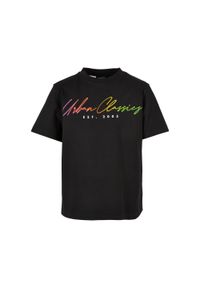 Urban Classics - T-shirt Dla Chłopca Skrypt Logo. Kolor: czarny. Sport: turystyka piesza