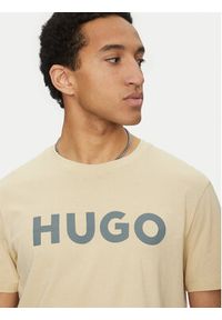 Hugo - HUGO T-Shirt Dulivio 50467556 Beżowy Regular Fit. Kolor: beżowy. Materiał: bawełna #5