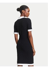 Karl Lagerfeld - KARL LAGERFELD Sukienka dzianinowa A3W13036 Czarny Slim Fit. Typ kołnierza: dekolt w karo. Kolor: czarny. Materiał: wiskoza, syntetyk #2