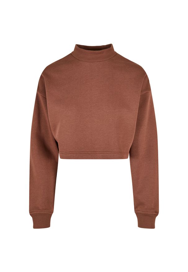 Damska oversizowa bluza z kołnierzem typu crew neck Urban Classics. Kolor: brązowy