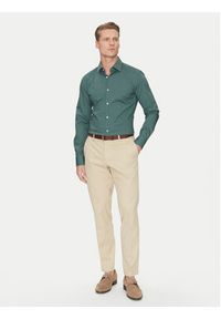 BOSS Koszula Hank 50532804 Zielony Slim Fit. Kolor: zielony. Materiał: bawełna