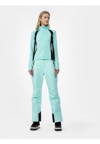 4f - Spodnie narciarskie 4FPRO membrana Dermizax® 20 000 damskie. Kolor: turkusowy. Materiał: dzianina, materiał, guma. Technologia: Dermizax. Sezon: zima. Sport: narciarstwo #1