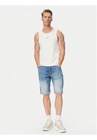 Hugo - HUGO Tank top Dapota 50563744 Kremowy Slim Fit. Kolor: kremowy. Materiał: bawełna #5