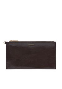 Calvin Klein Torebka Foil Logo Glossy Tote W/ Pouch LV04F3537G Brązowy. Kolor: brązowy. Materiał: skórzane #2