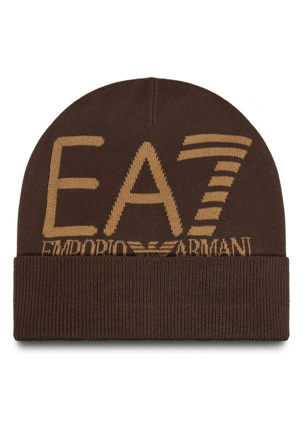 Czapka EA7 Emporio Armani. Kolor: brązowy