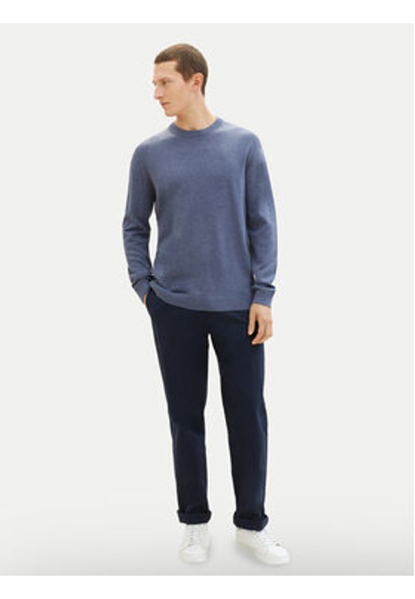 Tom Tailor Sweter 1038426 Niebieski Regular Fit. Kolor: niebieski. Materiał: bawełna