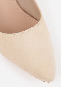 Renee - Beżowe Sandały Vices na Ozdobnym Słupku Typu Slingback ze Skórzaną Wkładką Eraliora. Okazja: na co dzień. Zapięcie: sprzączka. Kolor: beżowy. Materiał: skóra. Obcas: na słupku. Styl: casual, elegancki #8