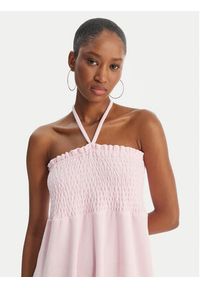 Juicy Couture Sukienka letnia Smocked Terry JCGED126007 Różowy Regular Fit. Kolor: różowy. Materiał: bawełna. Sezon: lato #5