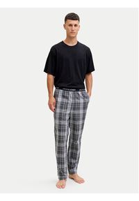 Jack & Jones Piżama Luca 12266993 Czarny Standard Fit. Kolor: czarny. Materiał: bawełna #4