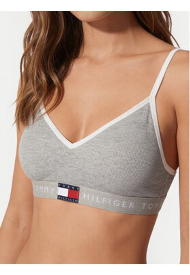 TOMMY HILFIGER - Tommy Hilfiger Biustonosz top UW0UW06272 Szary jasny. Kolor: szary. Materiał: bawełna