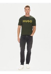 Hugo - HUGO T-Shirt Dulivio 50467556 Zielony Regular Fit. Kolor: zielony. Materiał: bawełna #4