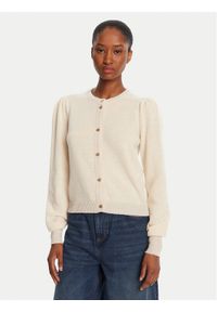 TwinSet - TWINSET Kardigan 252TP3583 Beżowy Regular Fit. Kolor: beżowy. Materiał: wełna