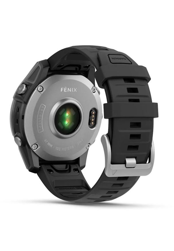 GARMIN - Garmin Fenix E 47mm Srebrny. Kolor: srebrny. Materiał: włókno. Styl: militarny, sportowy