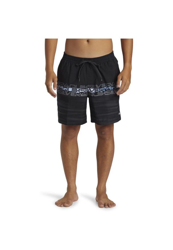 Quiksilver - Szorty kąpielowe dla Mężczyzn EVERYDAY WORDBLOCK VOLLEY 17" Czarny. Kolor: czarny. Materiał: poliester. Styl: klasyczny, sportowy