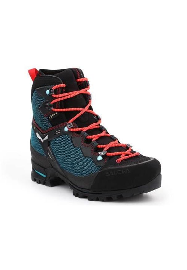 Buty trekkingowe damskie Salewa WS Raven 3 Gtx. Wysokość cholewki: za kostkę. Zapięcie: sznurówki. Kolor: czarny, zielony, wielokolorowy. Materiał: syntetyk, materiał. Szerokość cholewki: normalna. Styl: sportowy