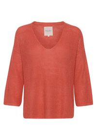 Part Two Sweter Netrona 30306690 Różowy Relaxed Fit. Kolor: różowy. Materiał: len #3