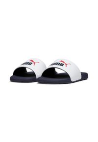 Puma - Młodzieżowe klapki Cool Cat 2.0 PUMA White Navy For All Time Red Blue. Kolor: biały, wielokolorowy, niebieski. Sezon: lato. Styl: młodzieżowy