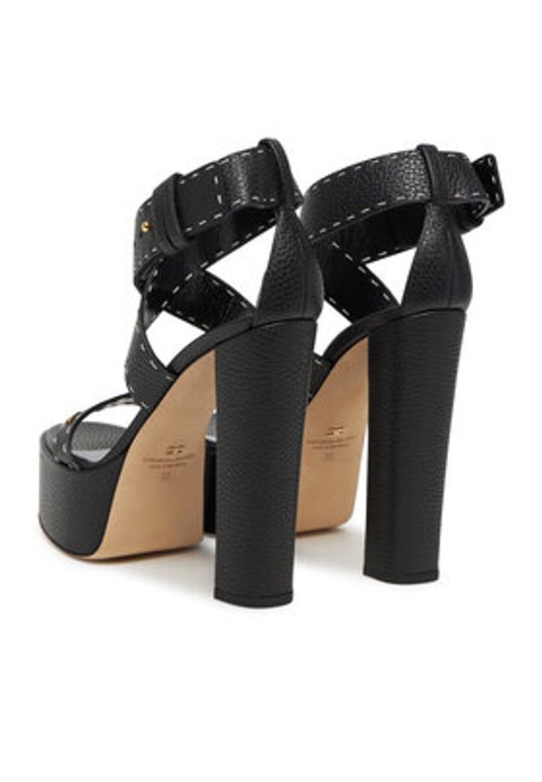 Elisabetta Franchi Sandały SA-08L-52E2-V580 Czarny. Kolor: czarny. Materiał: skóra