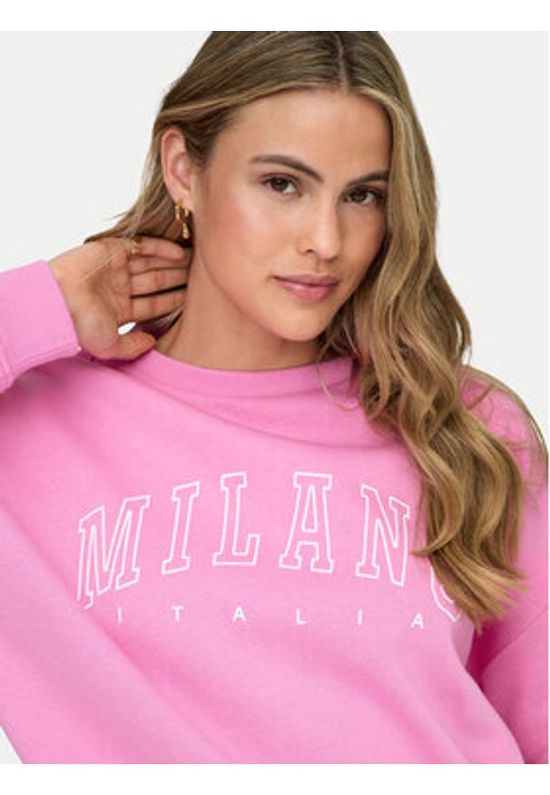 only - ONLY Bluza 15254183 Granatowy Loose Fit. Kolor: niebieski. Materiał: bawełna