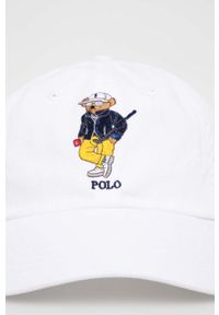 Polo Ralph Lauren czapka z daszkiem bawełniana kolor biały z aplikacją. Kolor: biały. Materiał: bawełna. Wzór: aplikacja #5