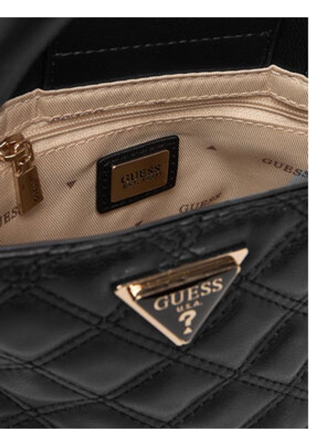 Guess Torebka Giully II Mini HWQG96 73760 Czarny. Kolor: czarny. Materiał: skórzane