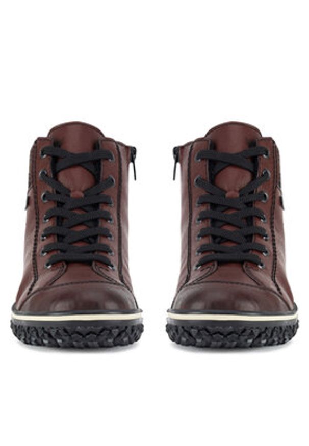 Rieker Trzewiki Z4243-36 Bordowy. Kolor: czerwony. Materiał: materiał