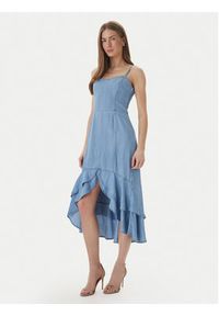 Guess Sukienka jeansowa W6GK89 D0908 Niebieski Slim Fit. Kolor: niebieski. Materiał: lyocell #5