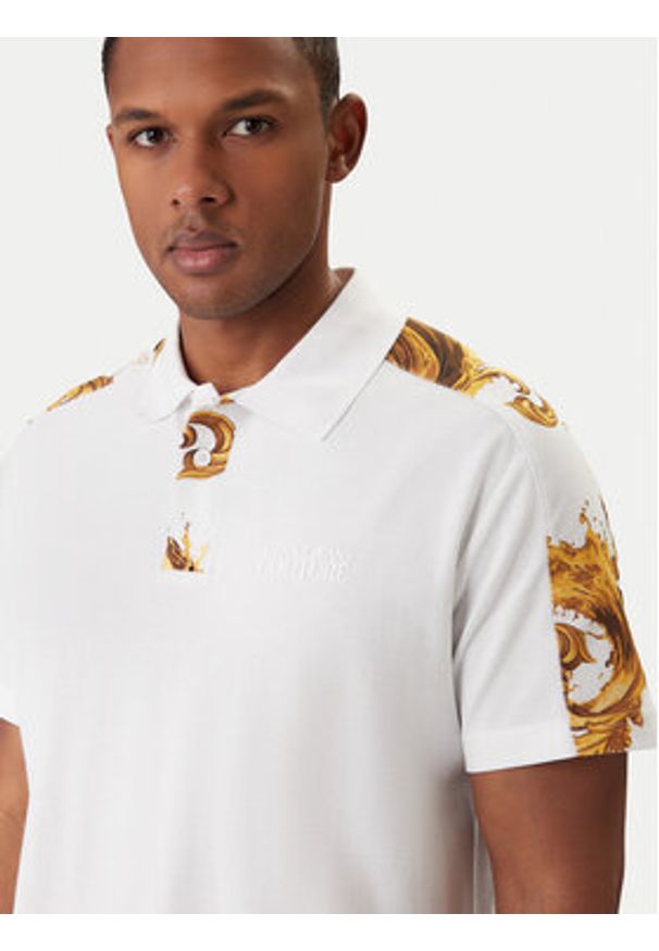 Versace Jeans Couture Polo 80GAG6R1 JS549 Biały Regular Fit. Typ kołnierza: polo. Kolor: biały. Materiał: bawełna