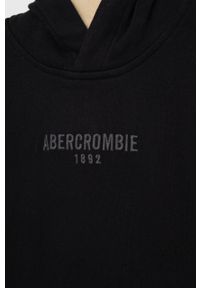 Abercrombie & Fitch bluza dziecięca kolor czarny z kapturem z aplikacją. Okazja: na co dzień. Typ kołnierza: kaptur. Kolor: czarny. Wzór: aplikacja. Styl: casual #3