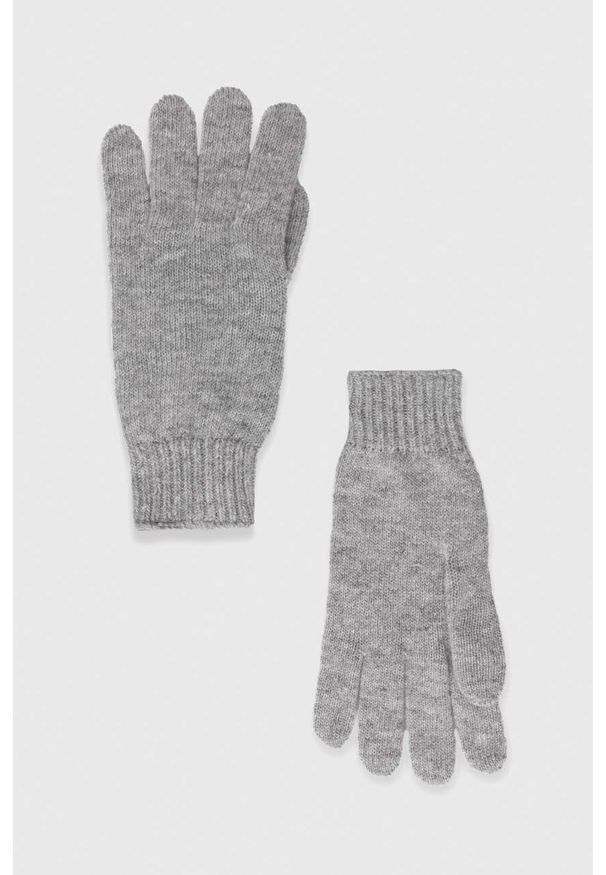 Max Mara Leisure rękawiczki z domieszką wełny kolor szary. Kolor: szary. Materiał: wełna