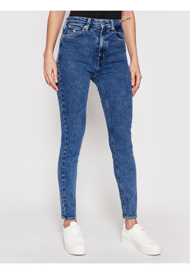 Calvin Klein Jeans Jeansy High Rise J20J215787 Granatowy Skinny Fit. Kolor: niebieski