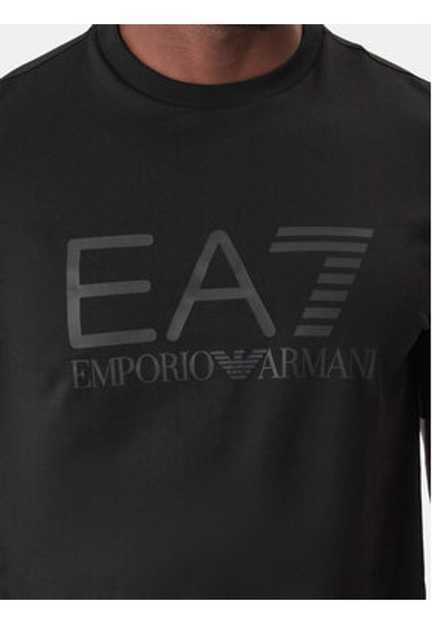 EA7 Emporio Armani T-Shirt 7M001412 AF22264 MC005 Czarny Regular Fit. Kolor: czarny. Materiał: bawełna