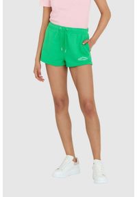 Juicy Couture - JUICY COUTURE Zielone szorty damskie anya recycled z haftowanym logo. Kolor: zielony. Wzór: haft #3