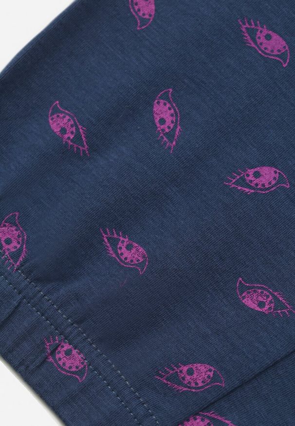 Born2be - Granatowe Legginsy Eidippe. Kolor: niebieski. Materiał: guma, bawełna. Długość: długie. Wzór: nadruk