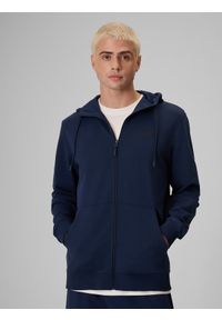 4f - 4F Bluza dresowa regular z kapturem męska - granatowa XXL. Okazja: na co dzień. Typ kołnierza: kaptur. Kolor: niebieski. Materiał: dresówka. Styl: casual #1