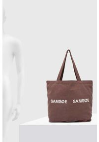 Samsoe & Samsoe - Samsoe Samsoe torebka kolor brązowy. Kolor: brązowy. Wzór: nadruk. Materiał: z nadrukiem. Rodzaj torebki: na ramię #3