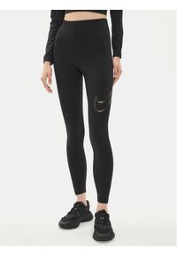 Nike Legginsy FB8766 Czarny Tight Fit. Kolor: czarny. Materiał: bawełna, syntetyk