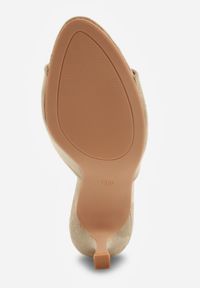 Renee - Zielone Klapki na Szpilce z Imitacji Zamszu z Noskiem Peep Toe Merissaura. Nosek buta: otwarty. Kolor: zielony. Materiał: zamsz. Obcas: na szpilce #5